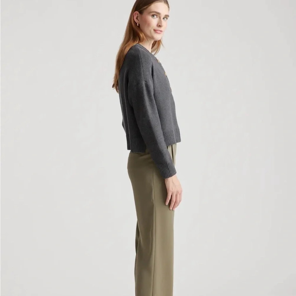 Quince Charcoal Button-Up Cardigan - Picture 2 of 5